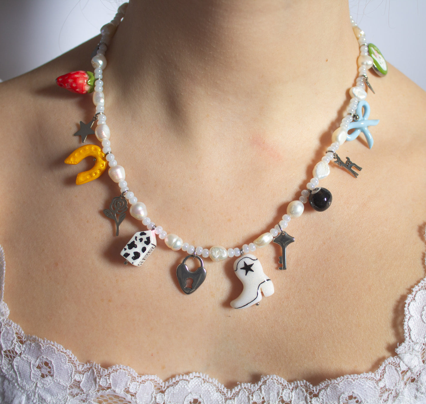 Cowboy fairy charm necklace