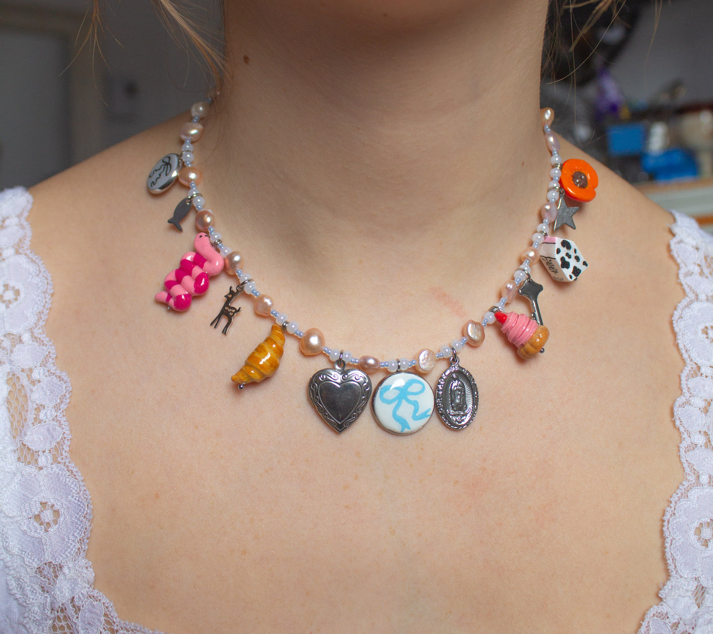 Critters locket charm necklace