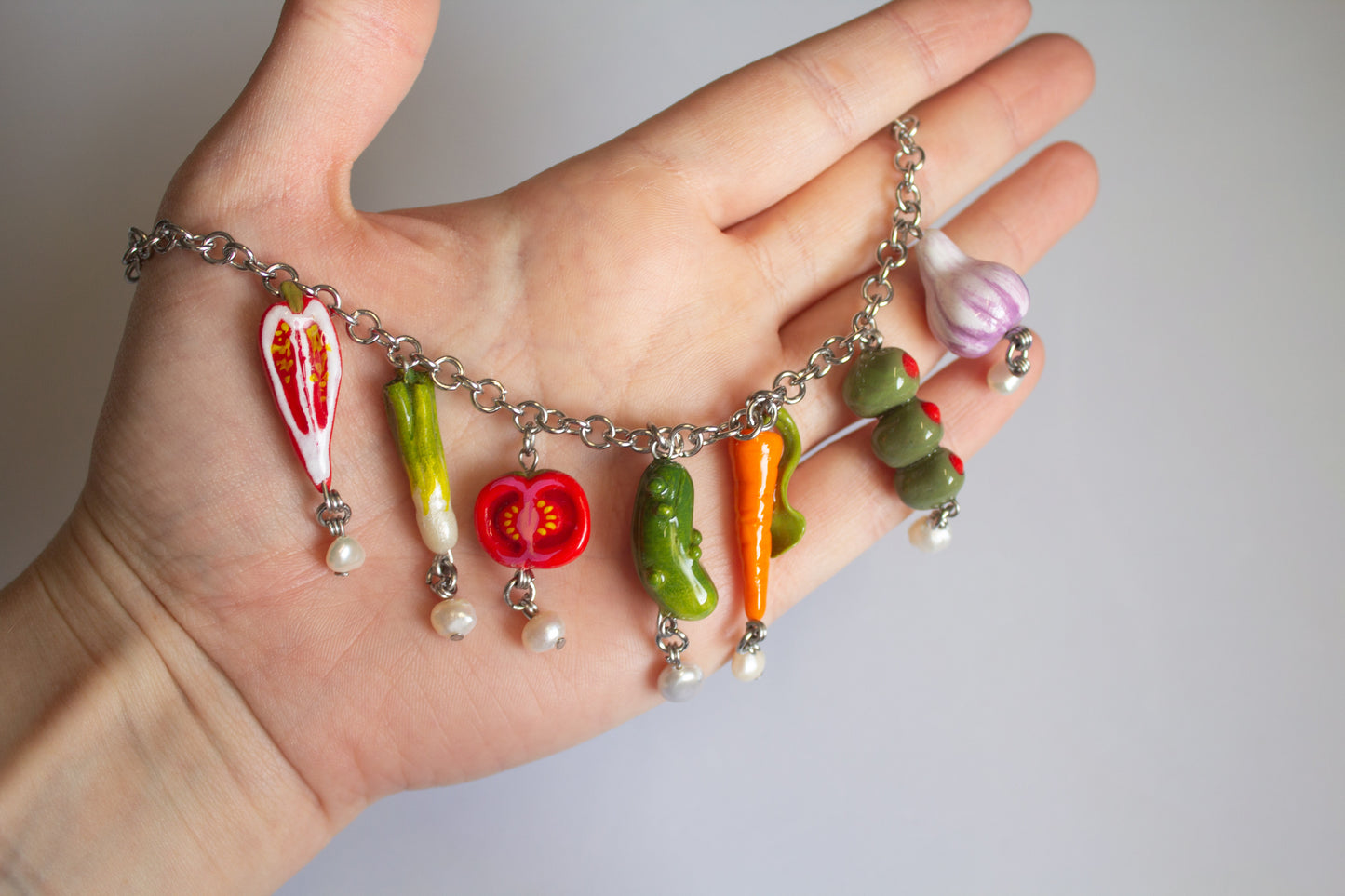 Veggies charm necklace