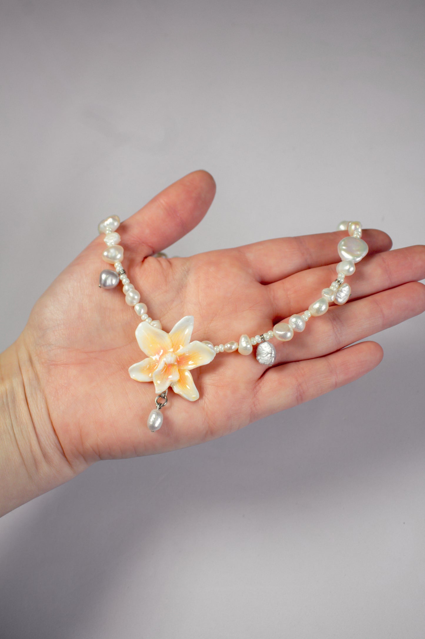 Orchid blush choker necklace