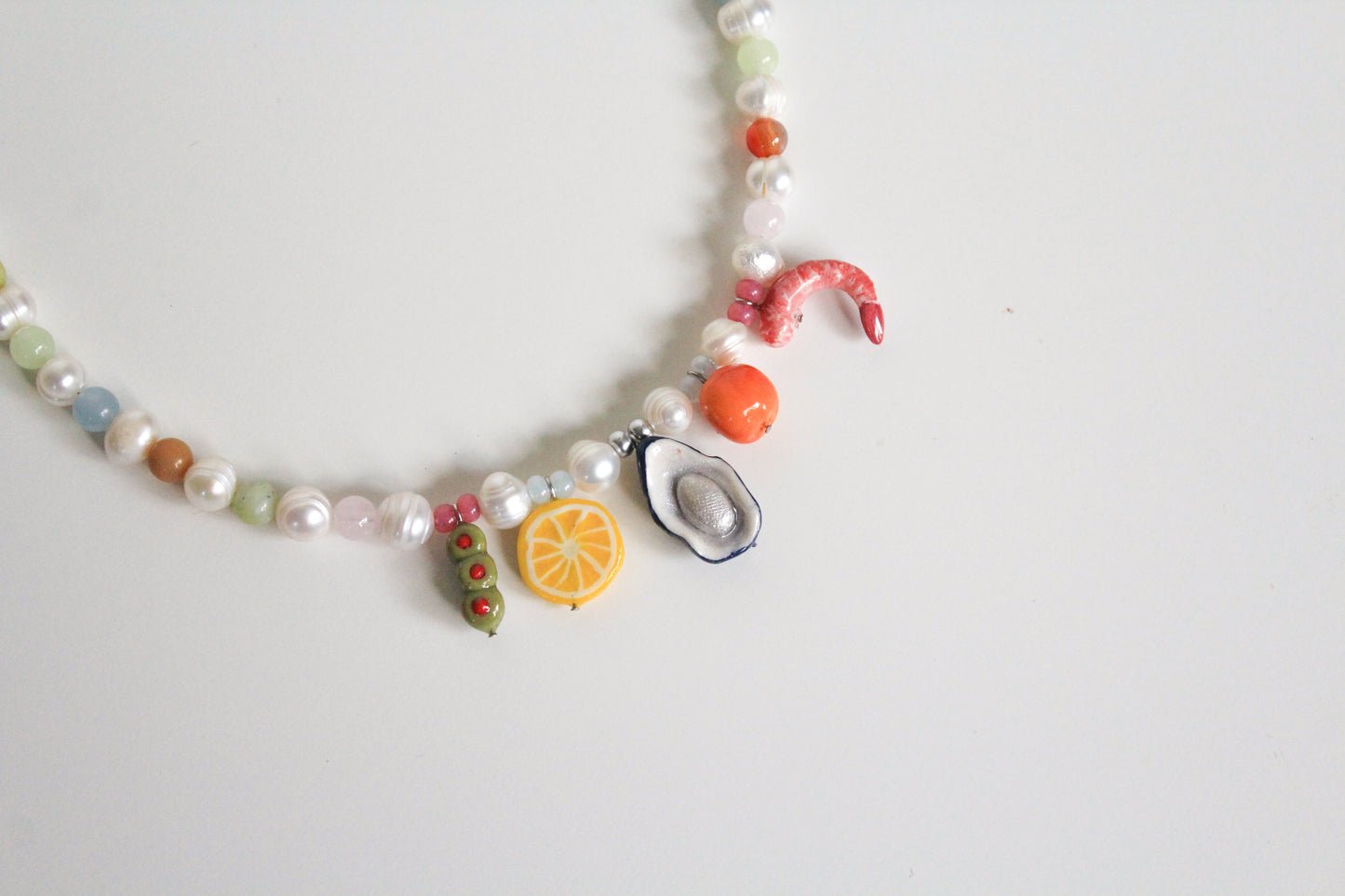 Linen and lemons necklace
