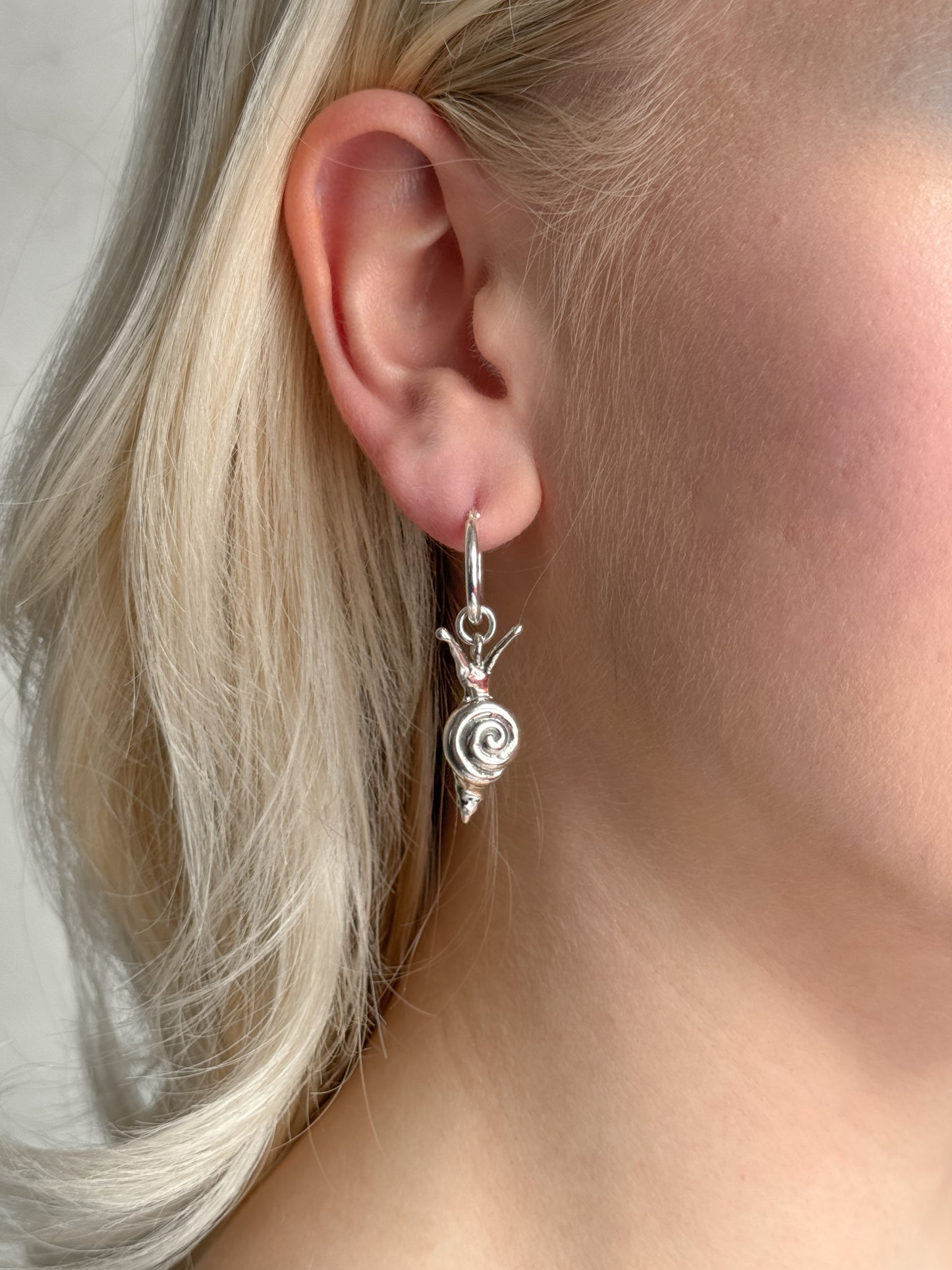 Snail hoop earrings