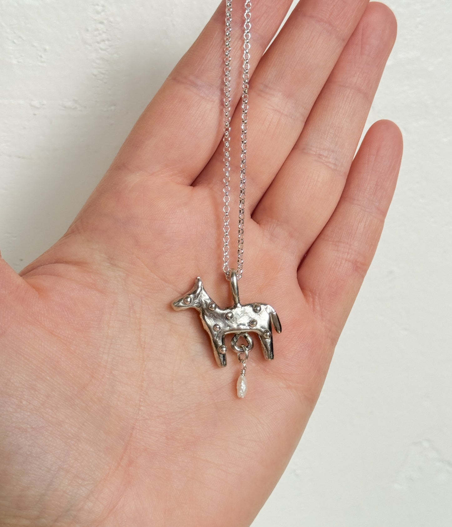 Polka dot horse necklace