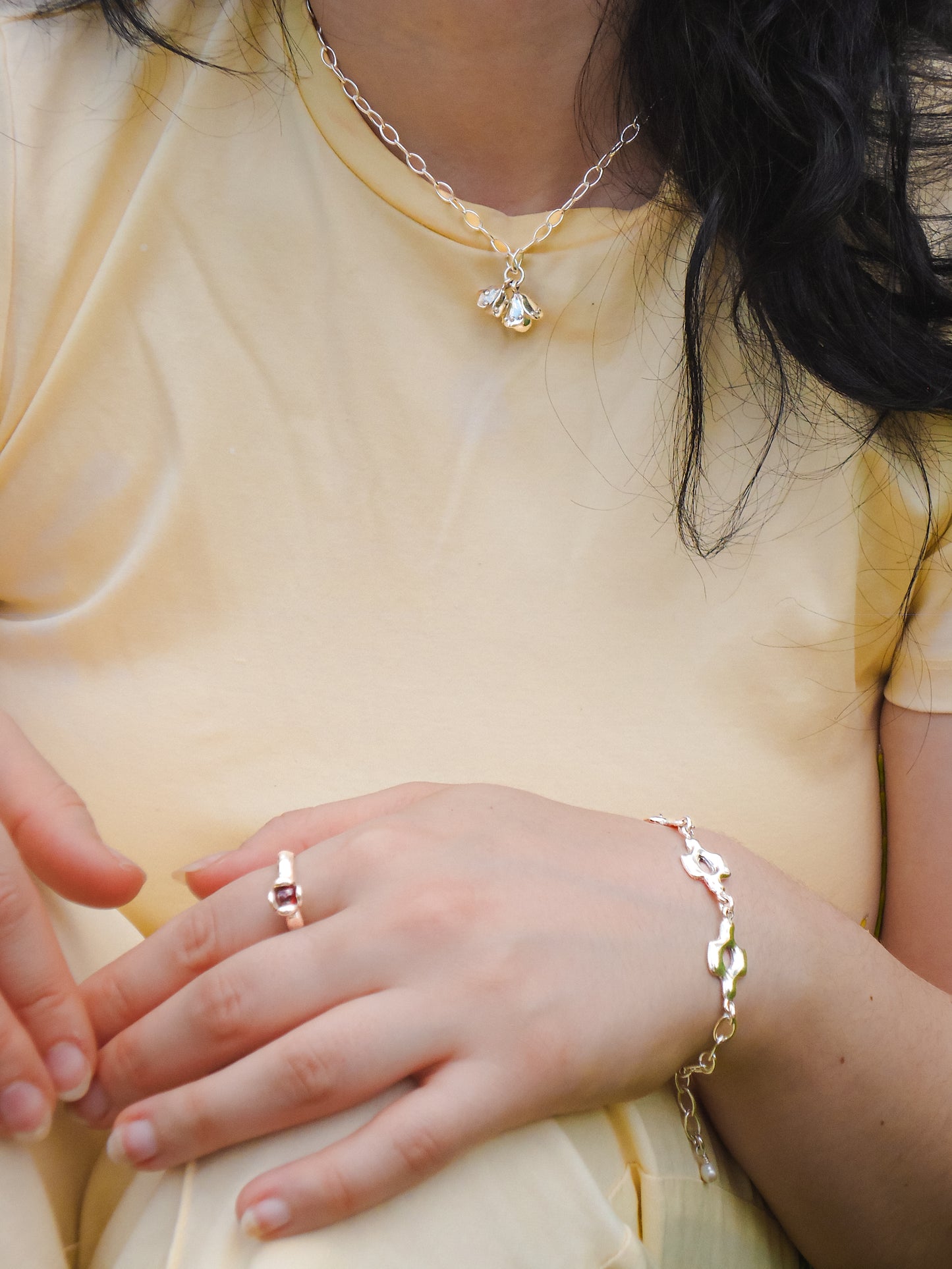 Quatrefoil link bracelet