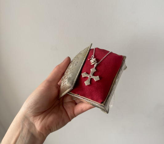 Ruby cross necklace