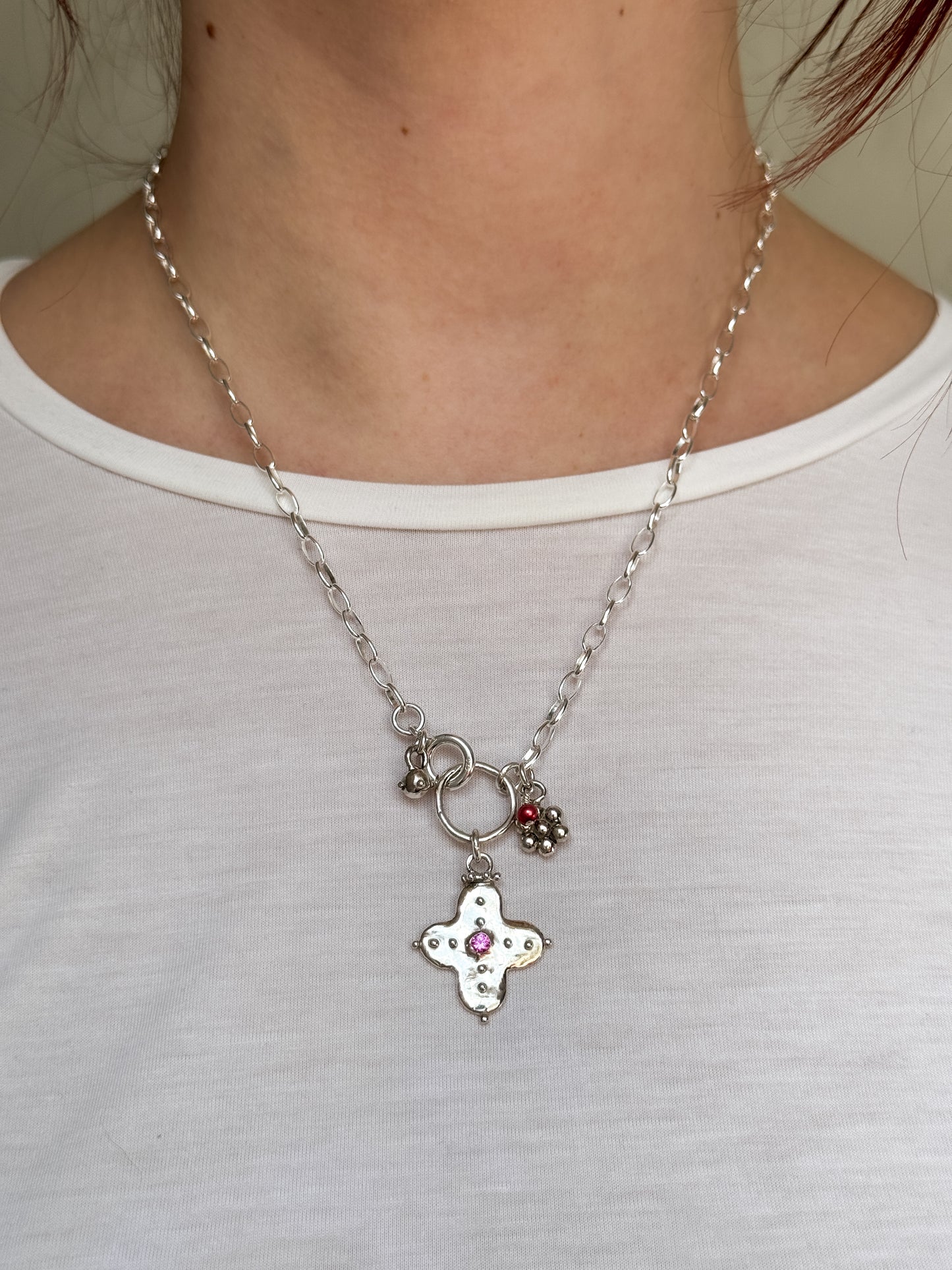 Rose cross cluster necklace [1/1]