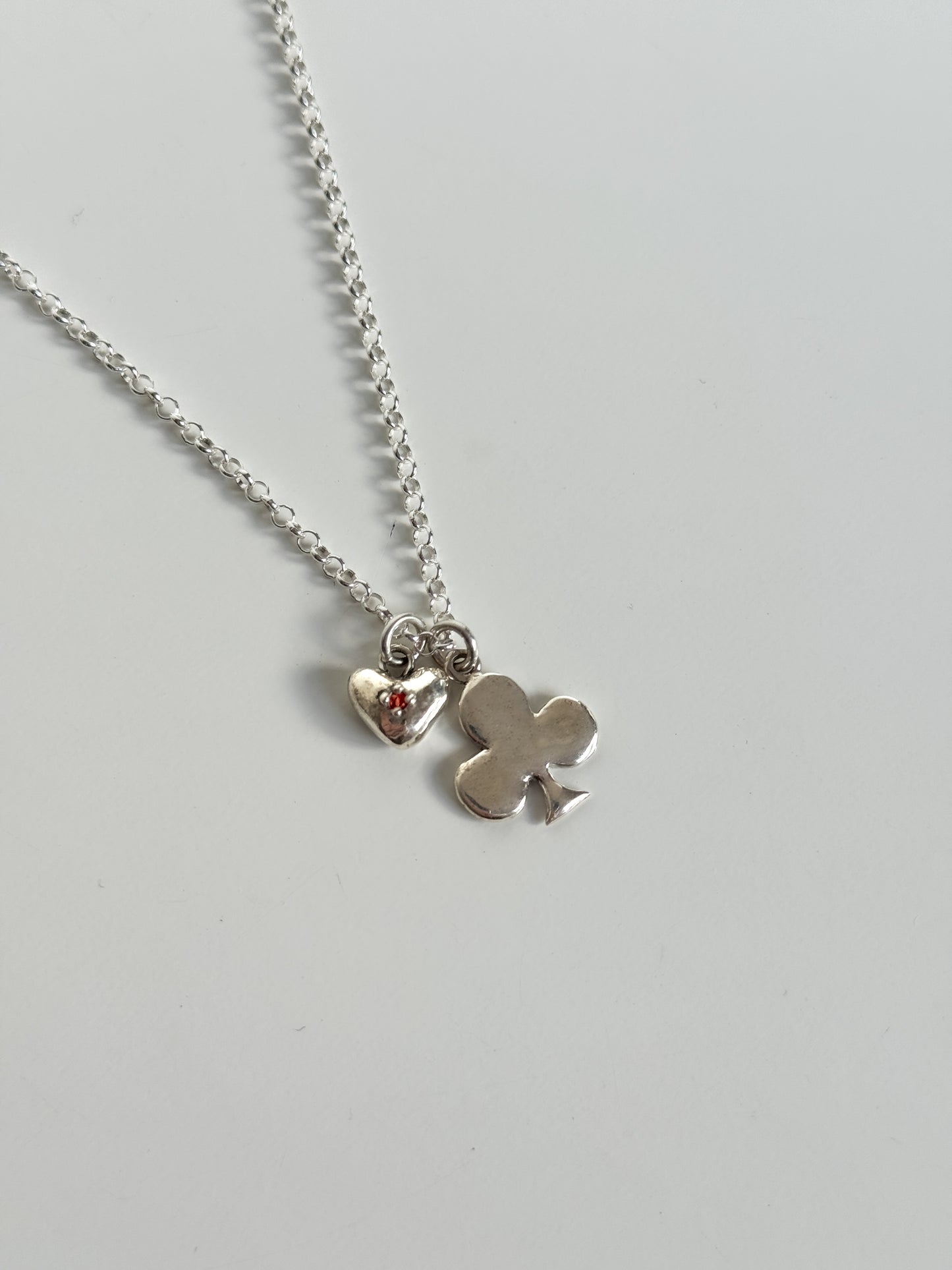 Spade and clubs charm necklaces
