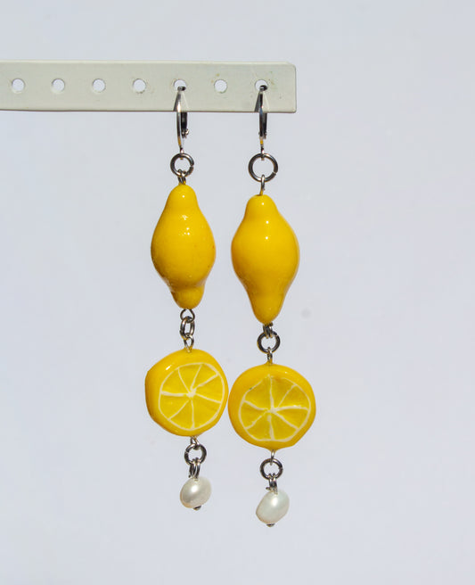 Lemon dangle earings
