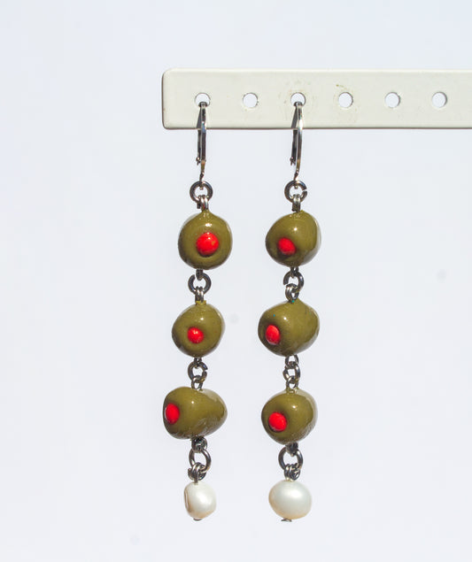 Dangle olive earrings