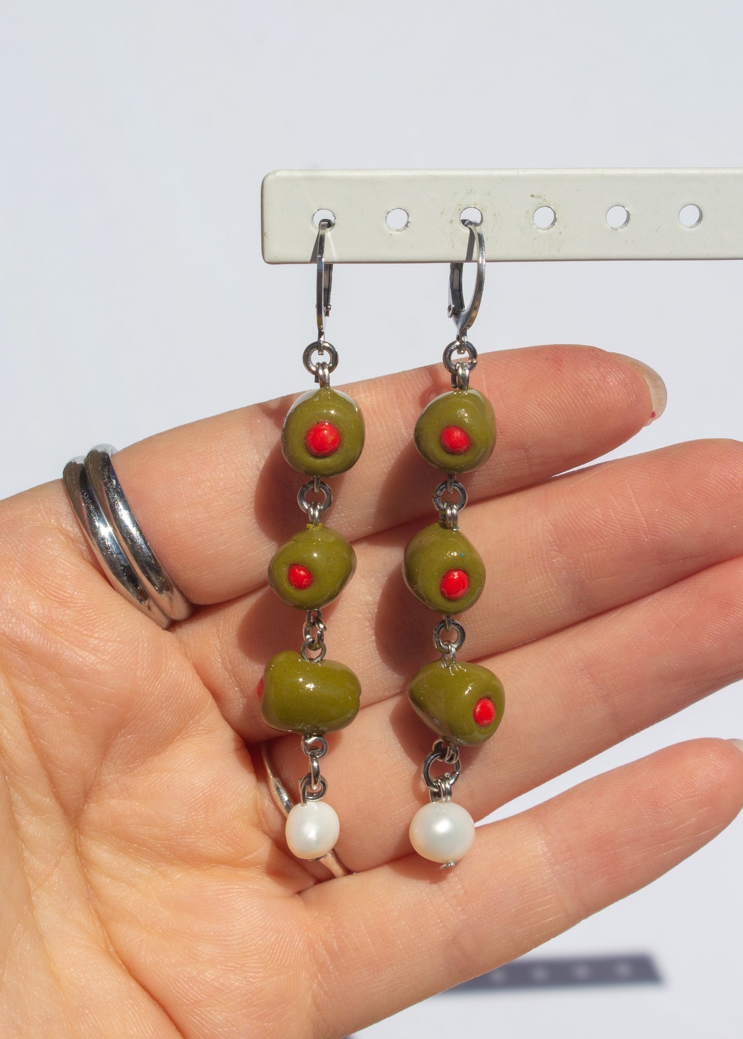Dangle olive earrings