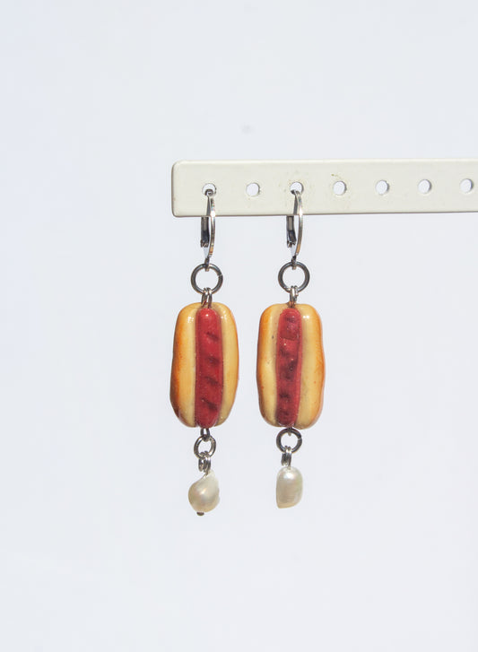 Hot dog earrings