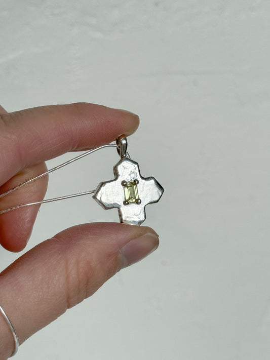 Green sapphire tile necklace
