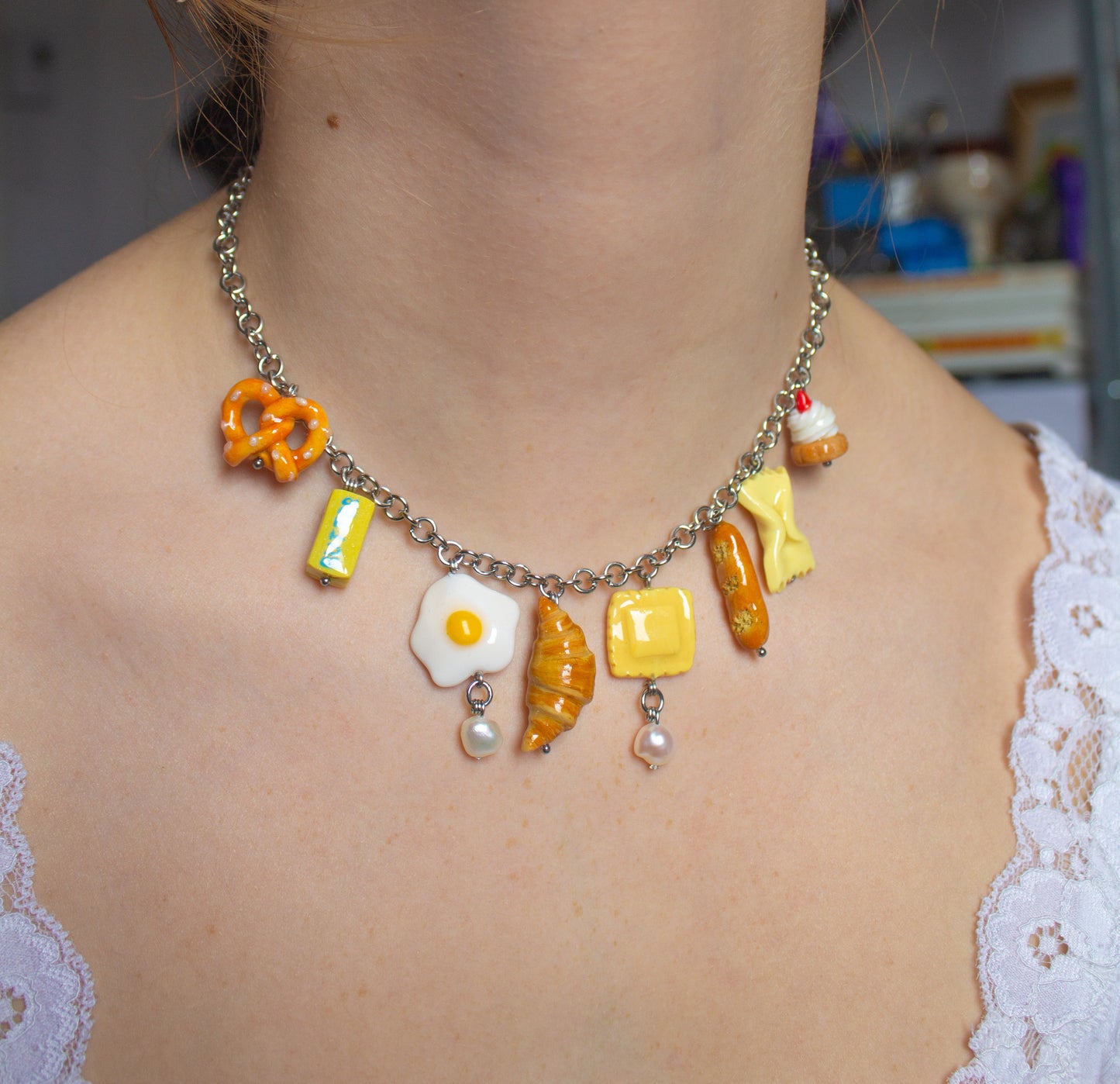 "Viennoiseries" charm necklace