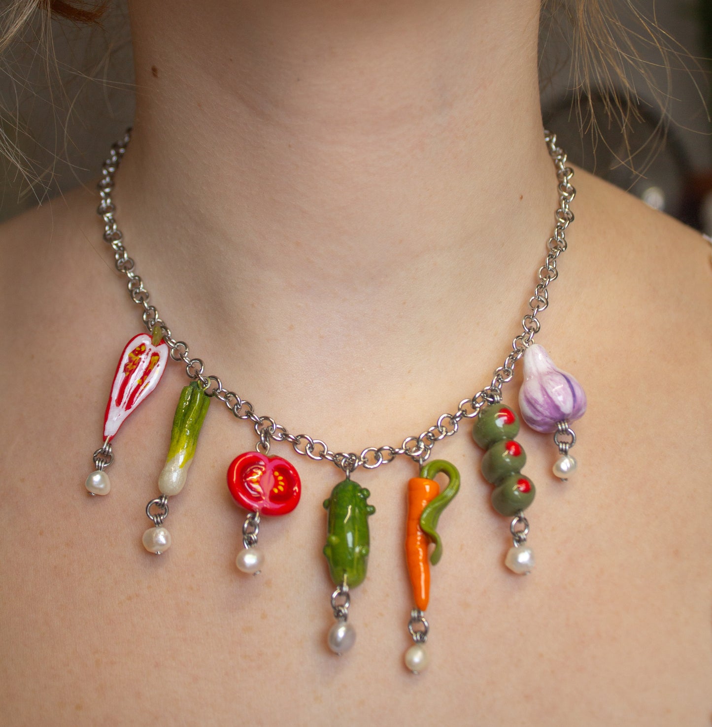Veggies charm necklace