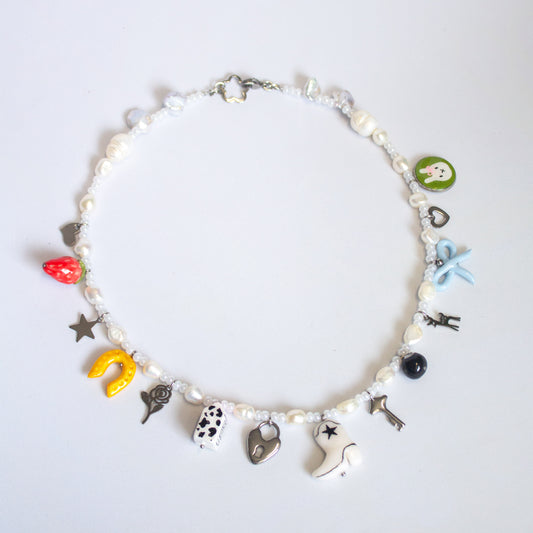 Cowboy fairy charm necklace