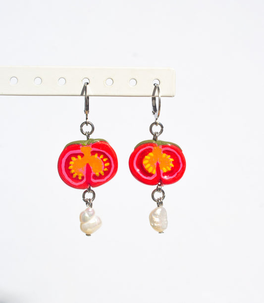 Tomato earrings
