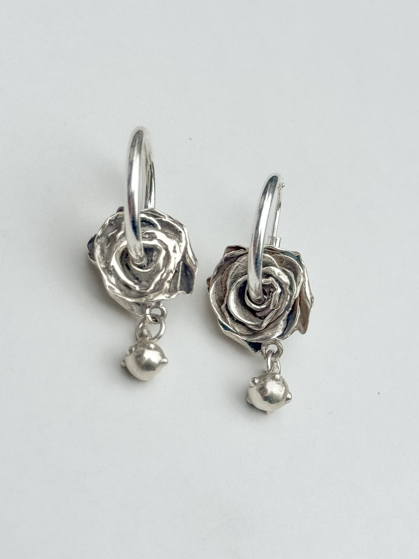 Rose hoop earrings