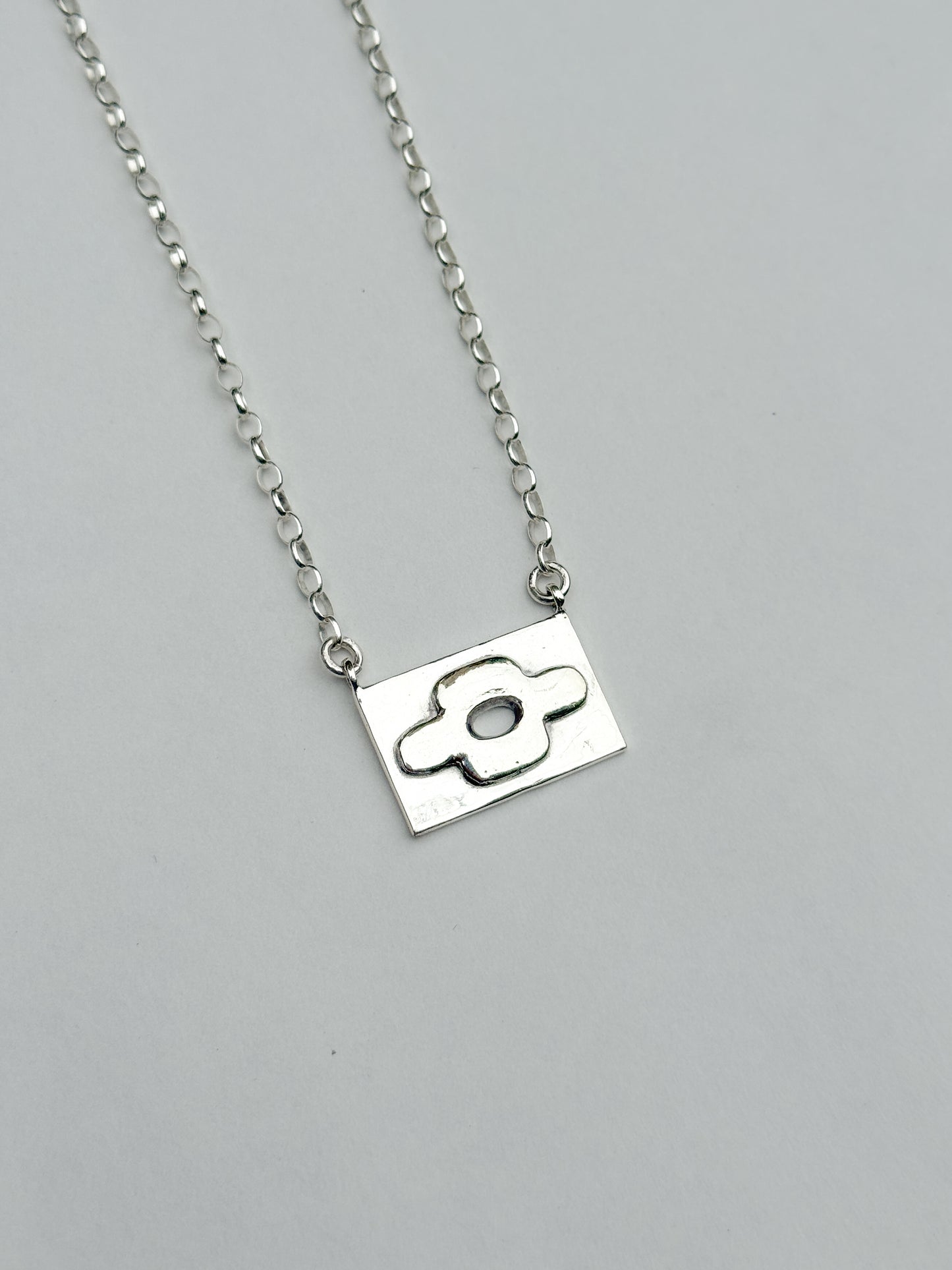 Flower tile necklace