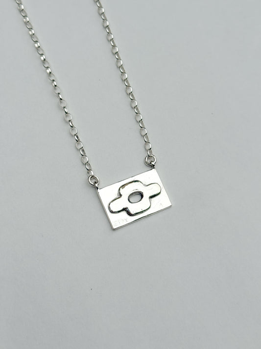 Flower tile necklace