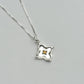 Daisy flower tile necklace
