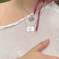 Flower tile necklace