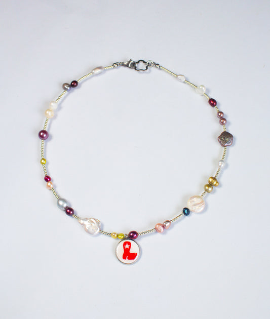 Red cowboy boot necklace