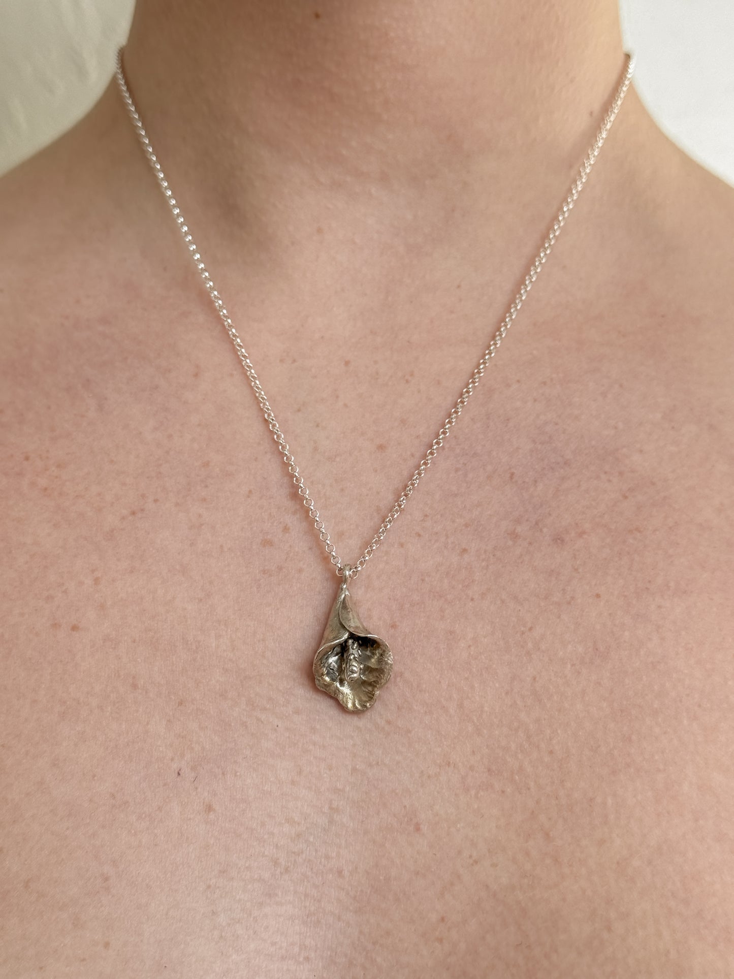 Calla lily necklace