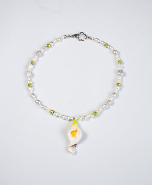 Calla lily necklace