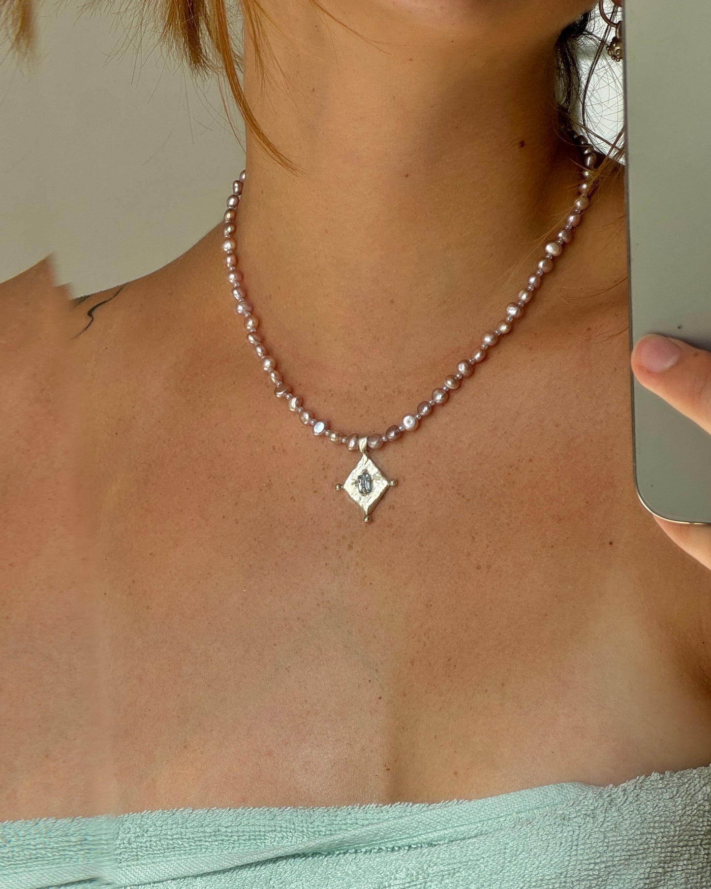 Beam topaz beaded necklace