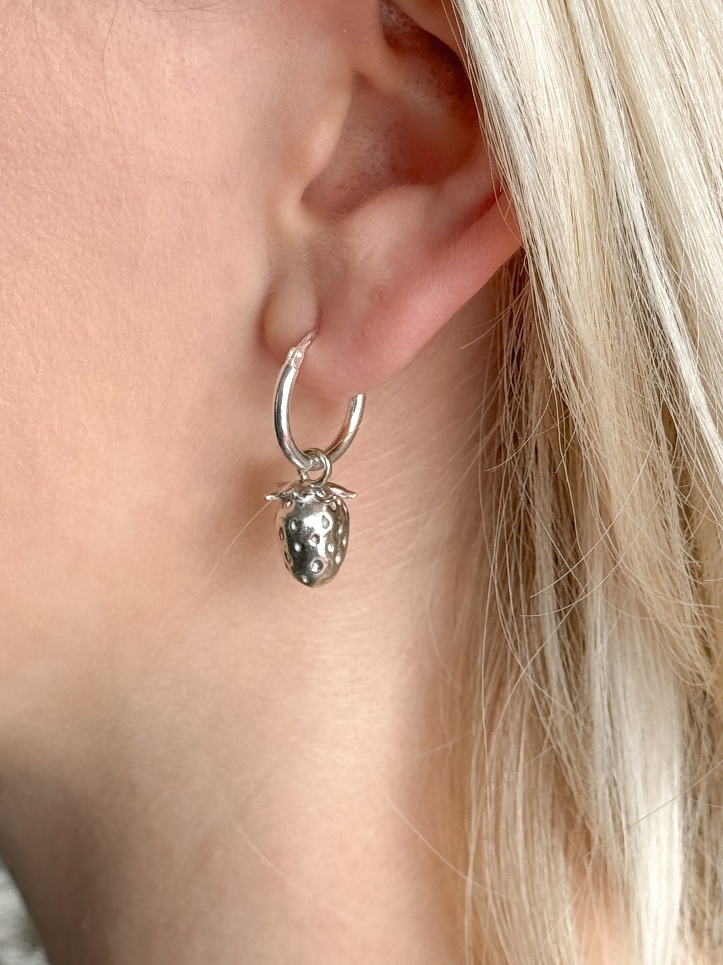 Strawberry hoop earrings