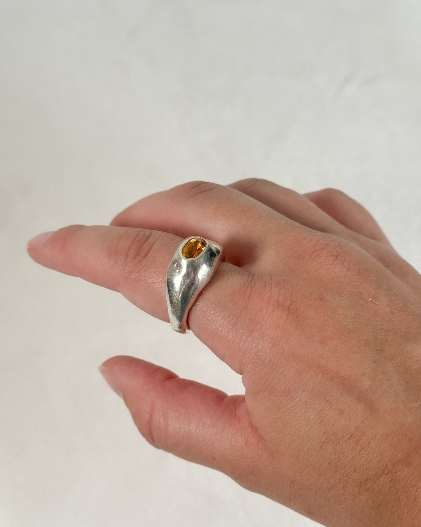 Orb citrine ring