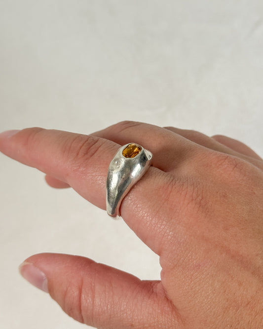 Orb citrine ring