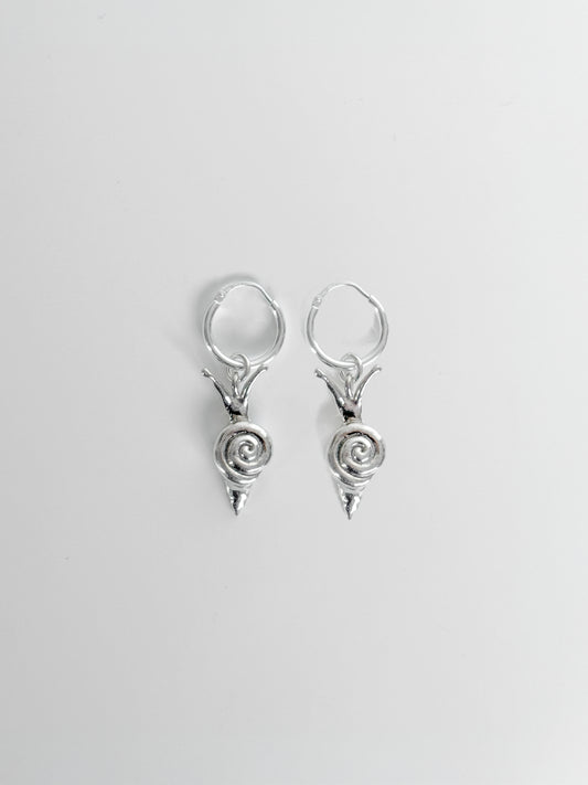 Snail hoop earrings