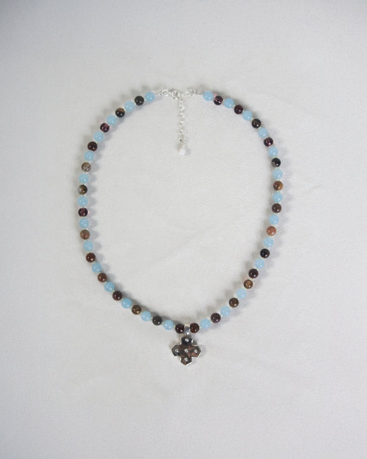 Mosaic beaded necklace