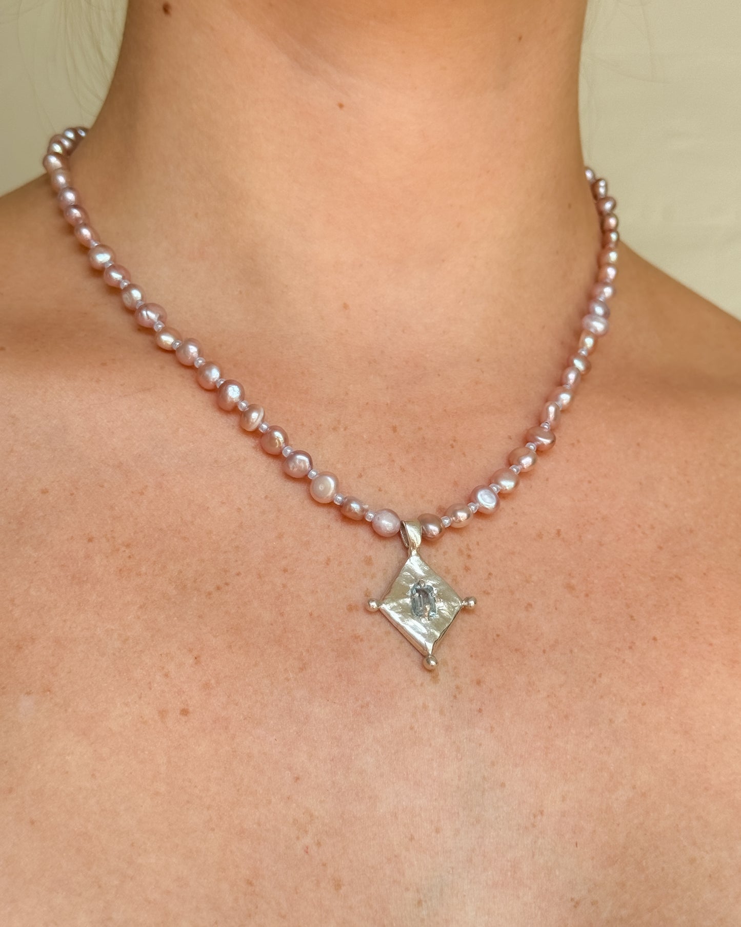 Beam topaz beaded necklace