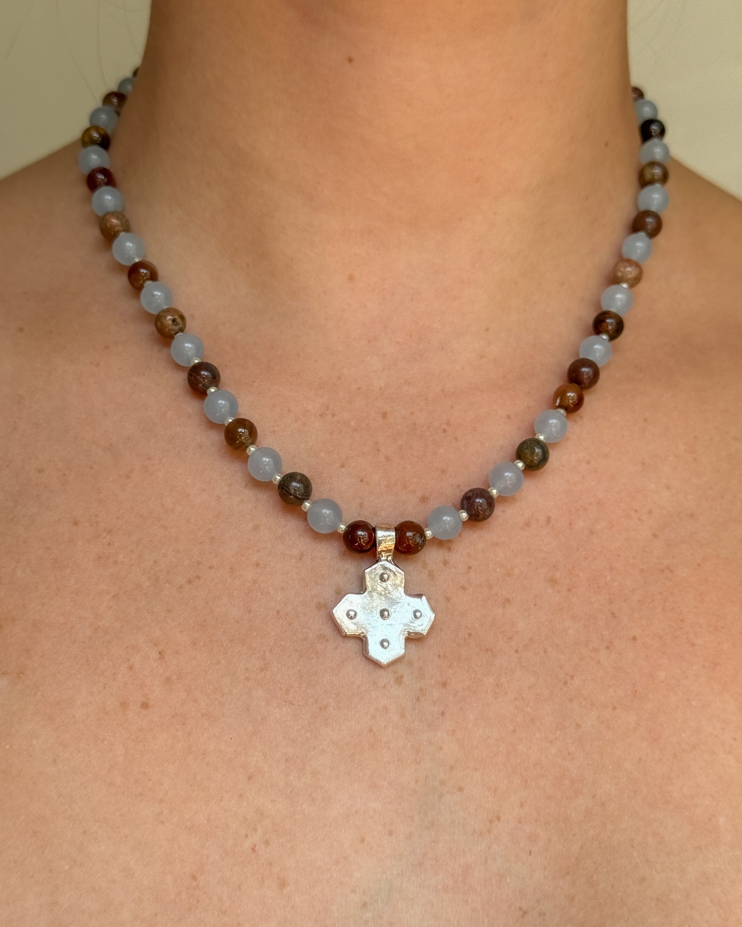 Mosaic beaded necklace