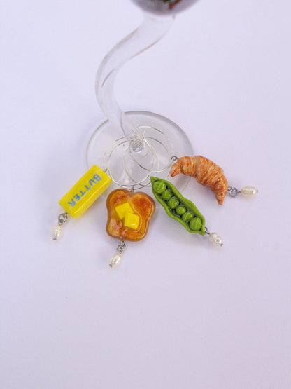 Diner party glass charms
