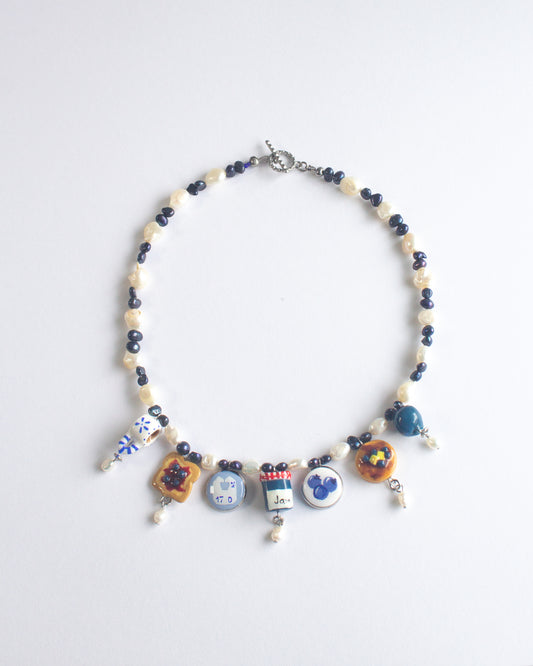 Blueberry pancakes necklace