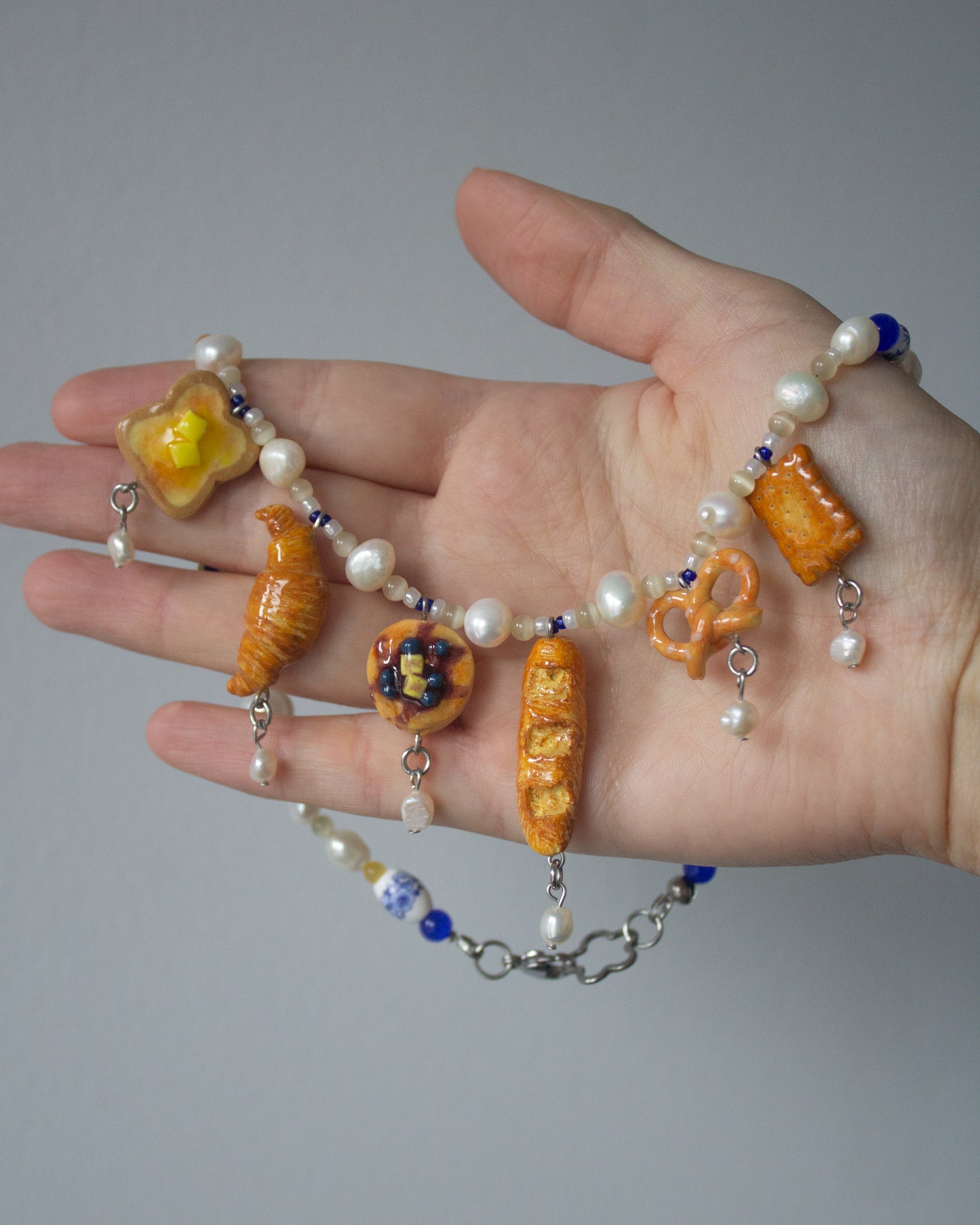 Baked goods necklace