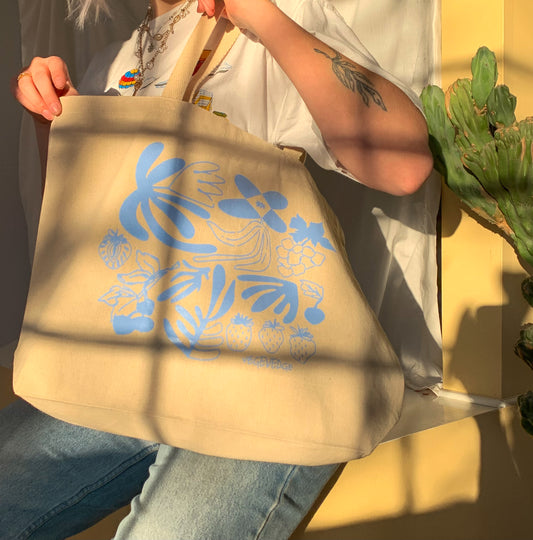 Flower canvas tote