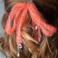 Pink mohair hair bows